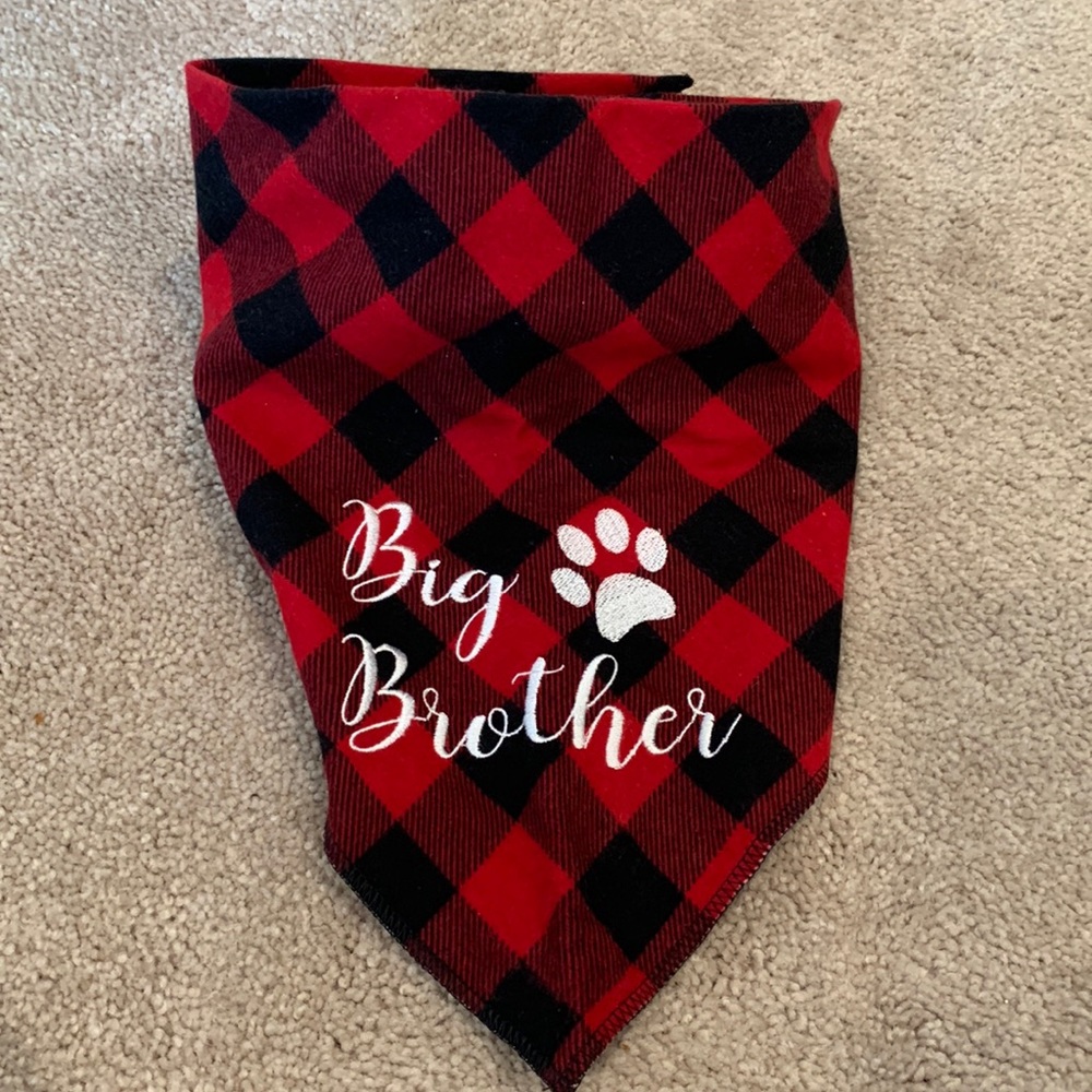 Big Brother Dog Bandana NWT Birth Announcement
